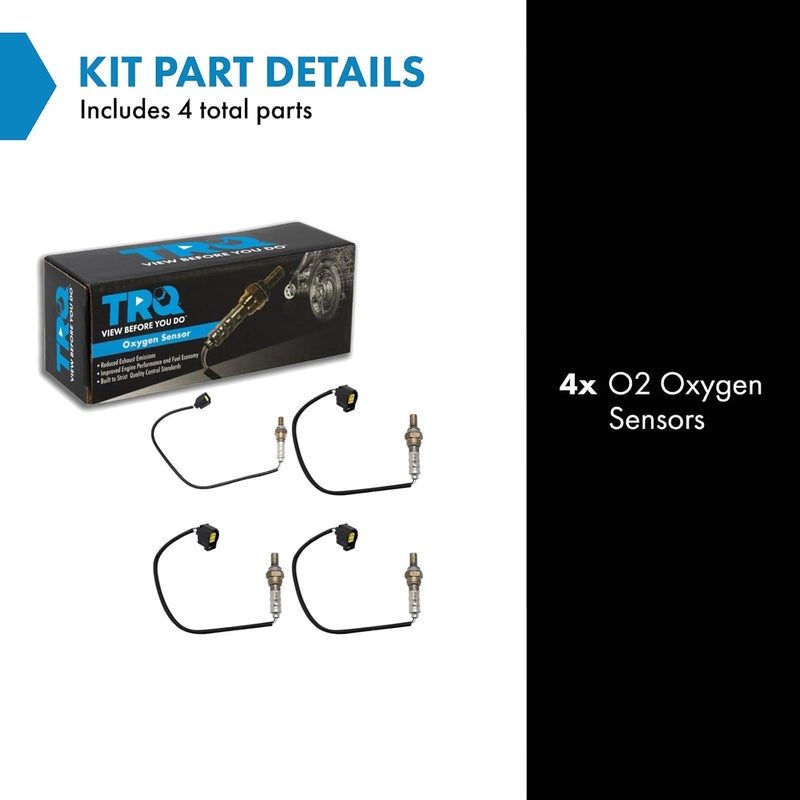 TRQ 4 Piece O2 Oxygen Sensor Compatible with 2014-16 Ram 1500, 2013 Ram 1500, 2012 Ram 1500, 2010 Chrysler 300, 2010 Dodge Charger, 2009 Chrysler 300, 2009 Dodge Charger - Image 2